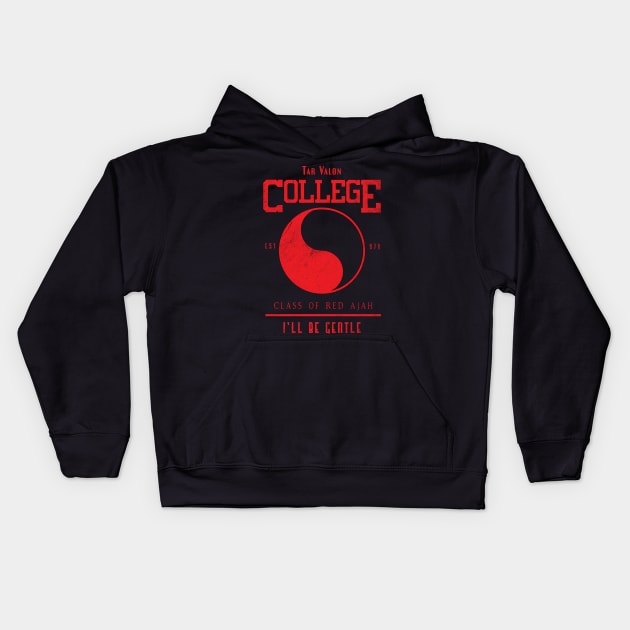 Tar Valon College Red Ajah Slogan and Symbol Kids Hoodie by TSHIRT PLACE